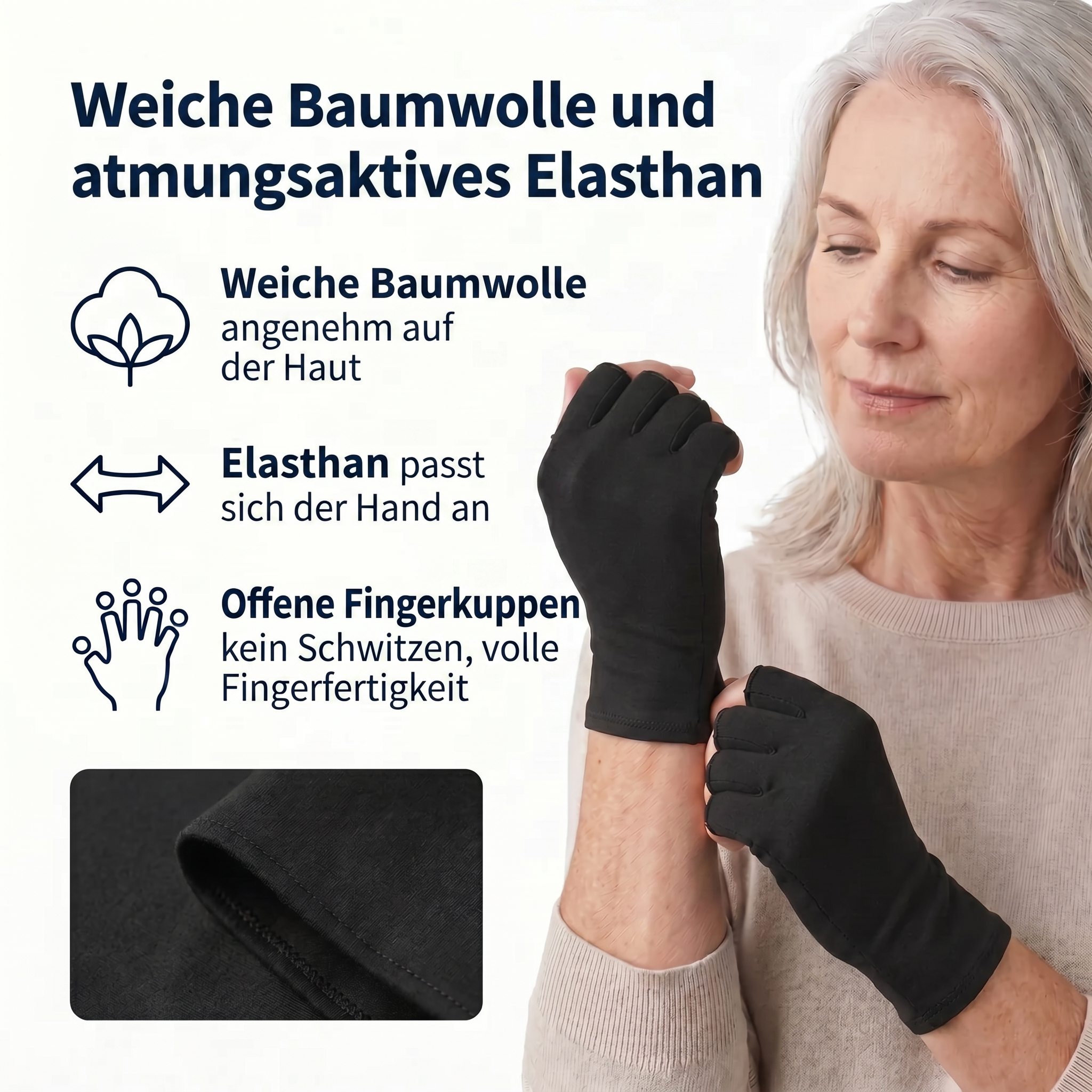 Schmerzlindernde Kompressionshandschuhe – Schwarz | Sameo™