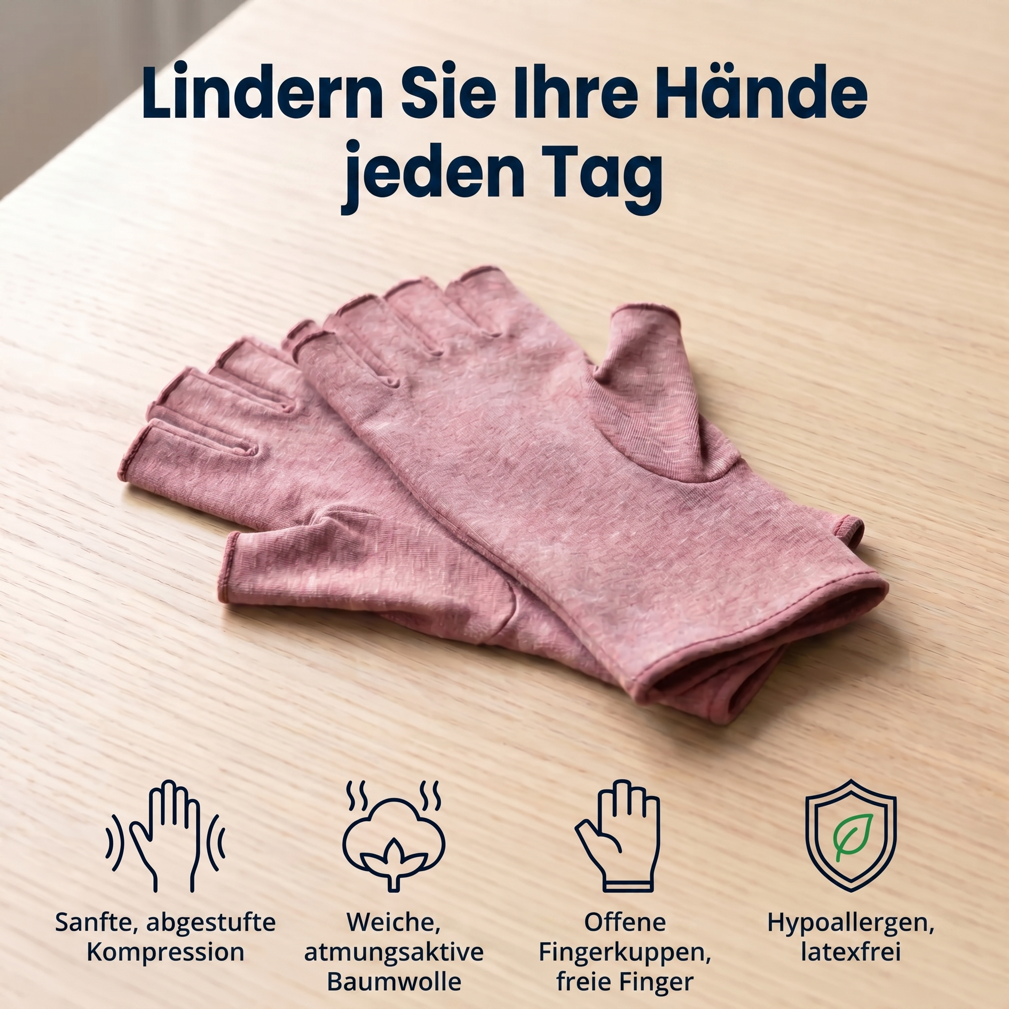 Schmerzlindernde Kompressionshandschuhe Rose | Sameo™
