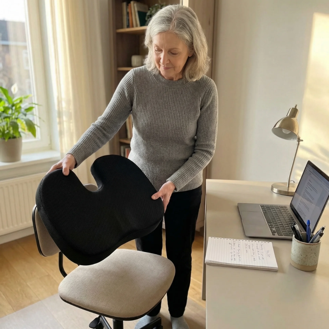 Orthopädisches Steißbeinkissen aus Memory-Schaum | Linderung bei Steißbeinschmerzen und Hämorrhoiden | Sameo™