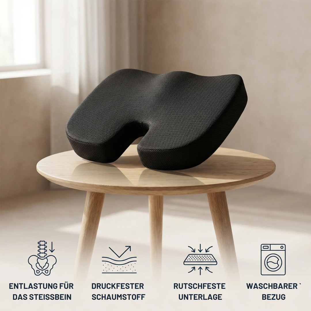 Orthopädisches Steißbeinkissen aus Memory-Schaum | Linderung bei Steißbeinschmerzen und Hämorrhoiden | Sameo™