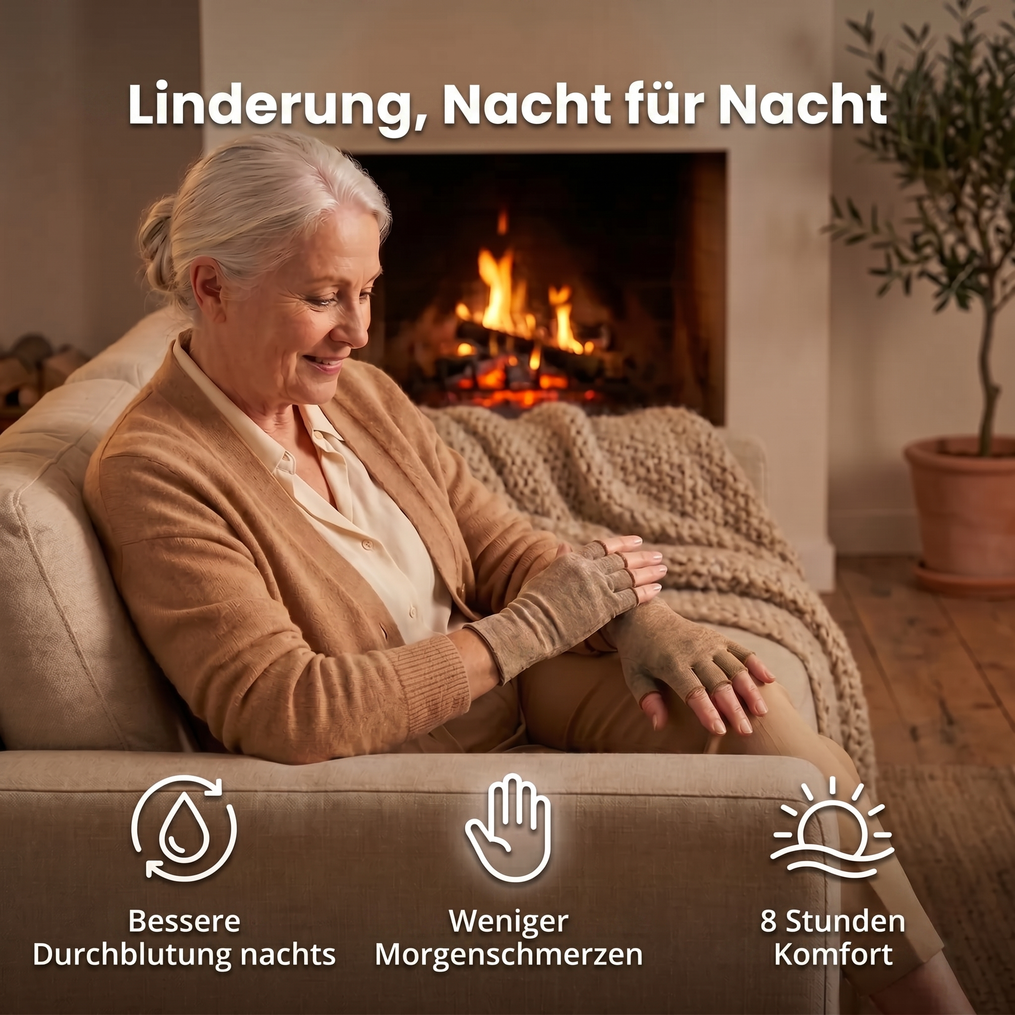 Schmerzlindernde Kompressionshandschuhe Beige | Sameo™