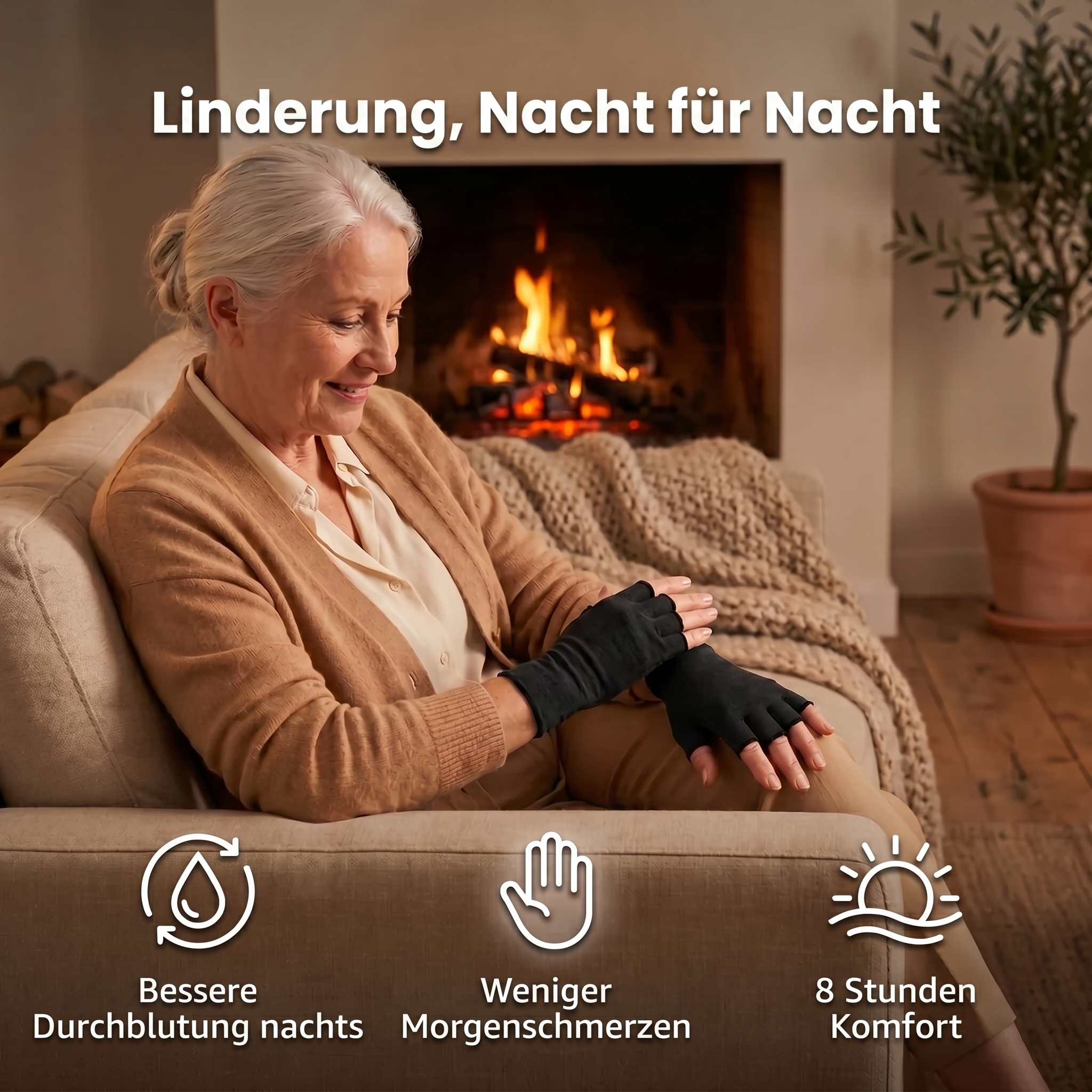 Schmerzlindernde Kompressionshandschuhe – Schwarz | Sameo™