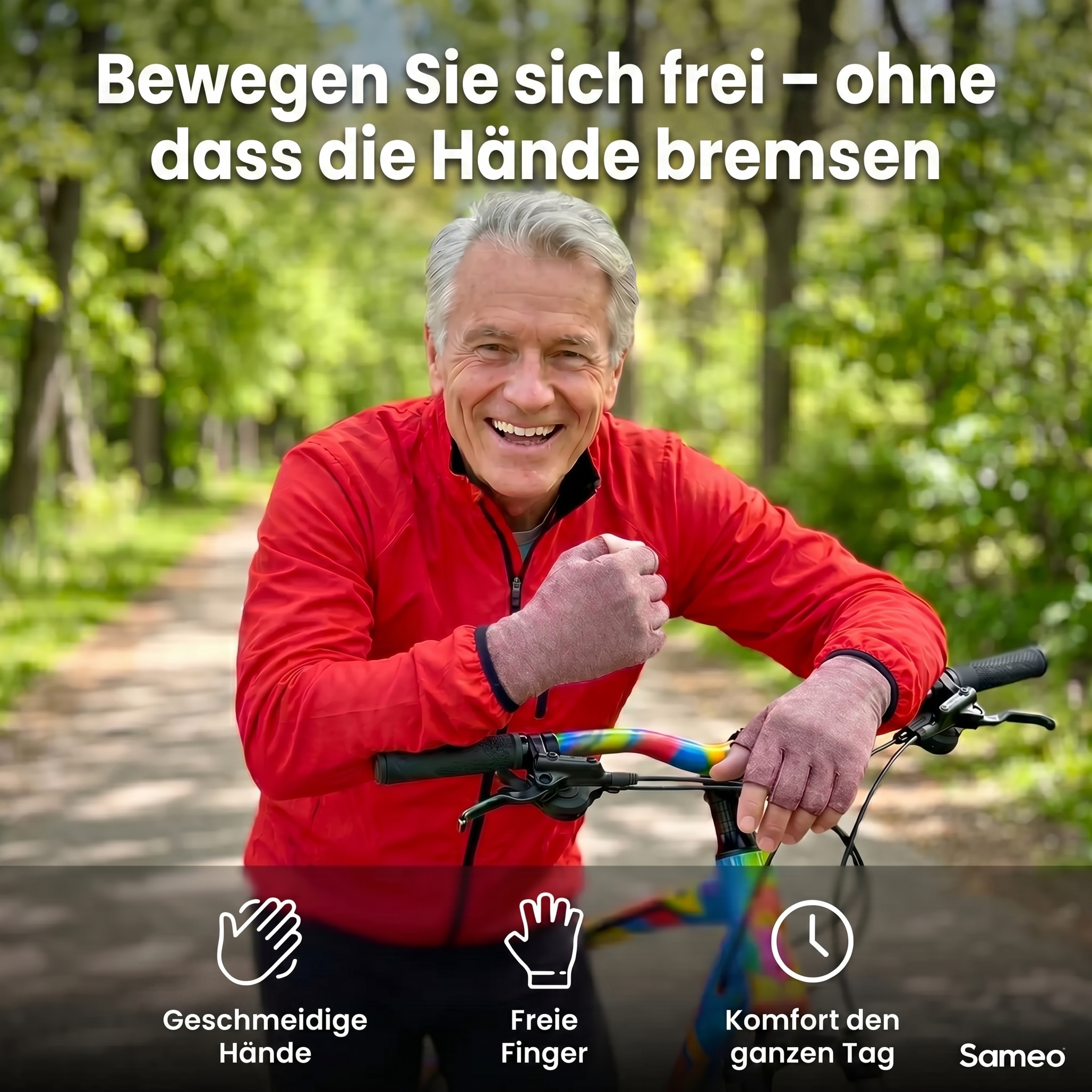 Schmerzlindernde Kompressionshandschuhe Rose | Sameo™