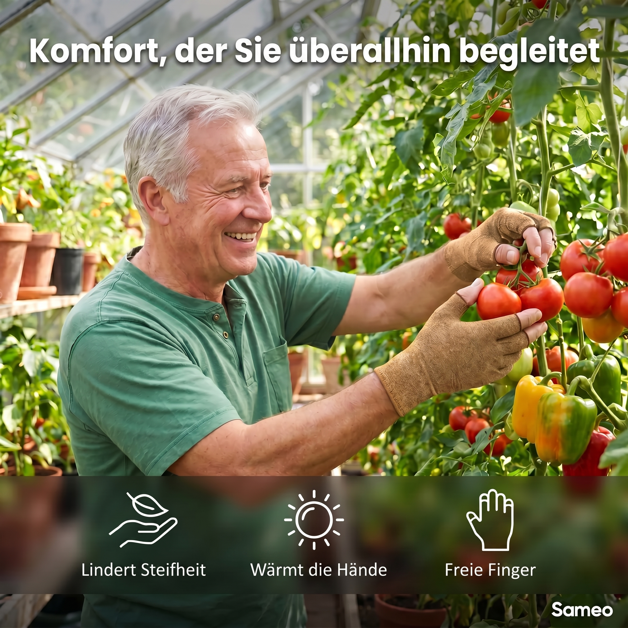 Schmerzlindernde Kompressionshandschuhe Beige | Sameo™