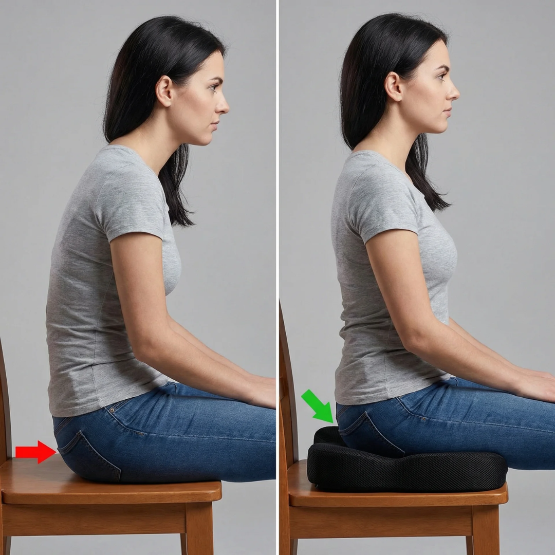 Orthopädisches Steißbeinkissen aus Memory-Schaum | Linderung bei Steißbeinschmerzen und Hämorrhoiden | Sameo™