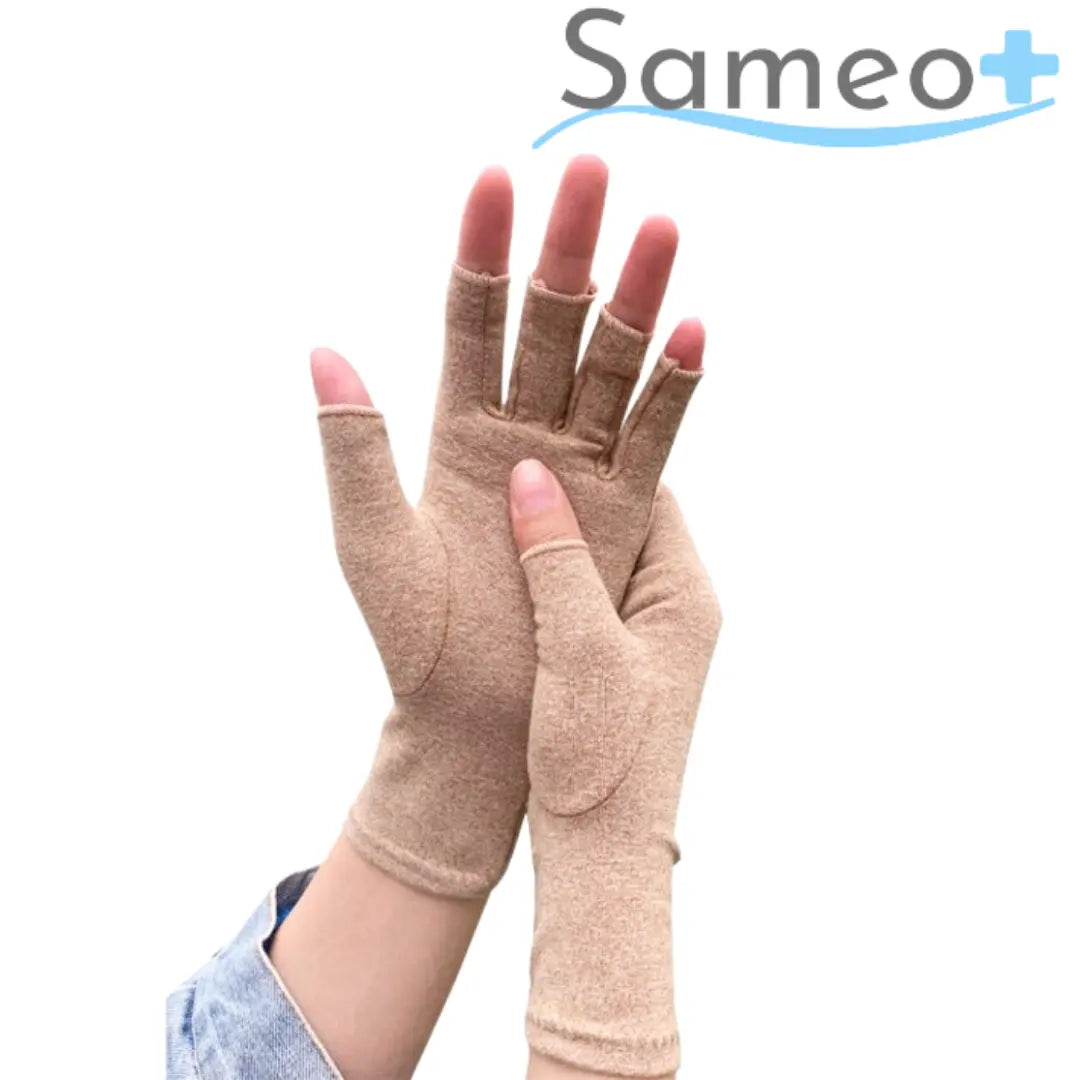 Schmerzlindernde Kompressionshandschuhe Beige | Sameo™