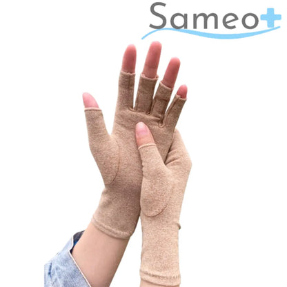 Schmerzlindernde Kompressionshandschuhe Beige | Sameo™