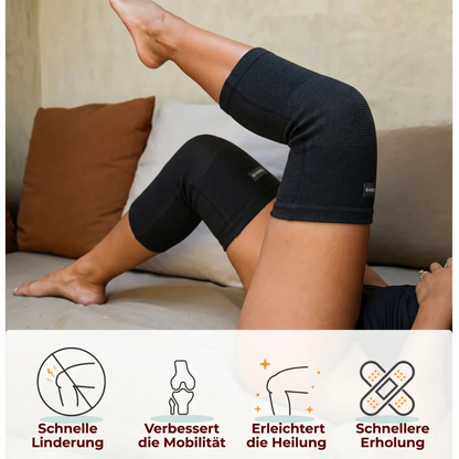 Schwarze Kniebandage aus Bambus